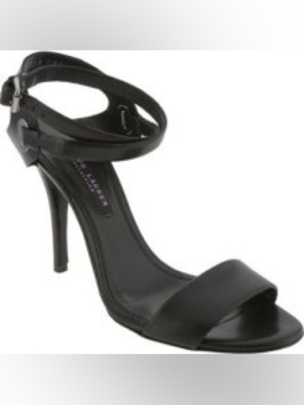 Ralph Lauren Collection purple label “Balira”Black Ankle-Strap High Heel Sandals